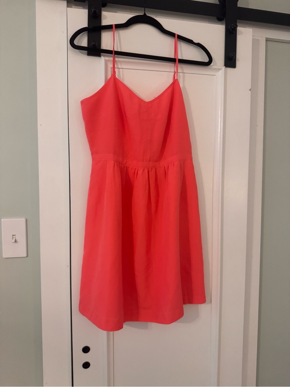 Women Coral Spaghetti-Strap Dress